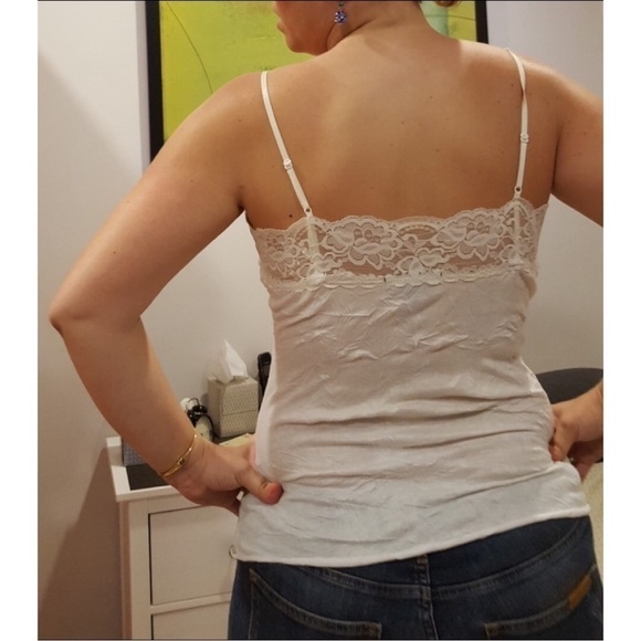 💕ARDEN B💕 White Camisole with Lace Trim - Picture 3 of 6